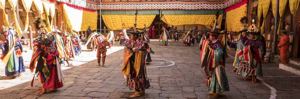 Glorious mask dance in Punakha